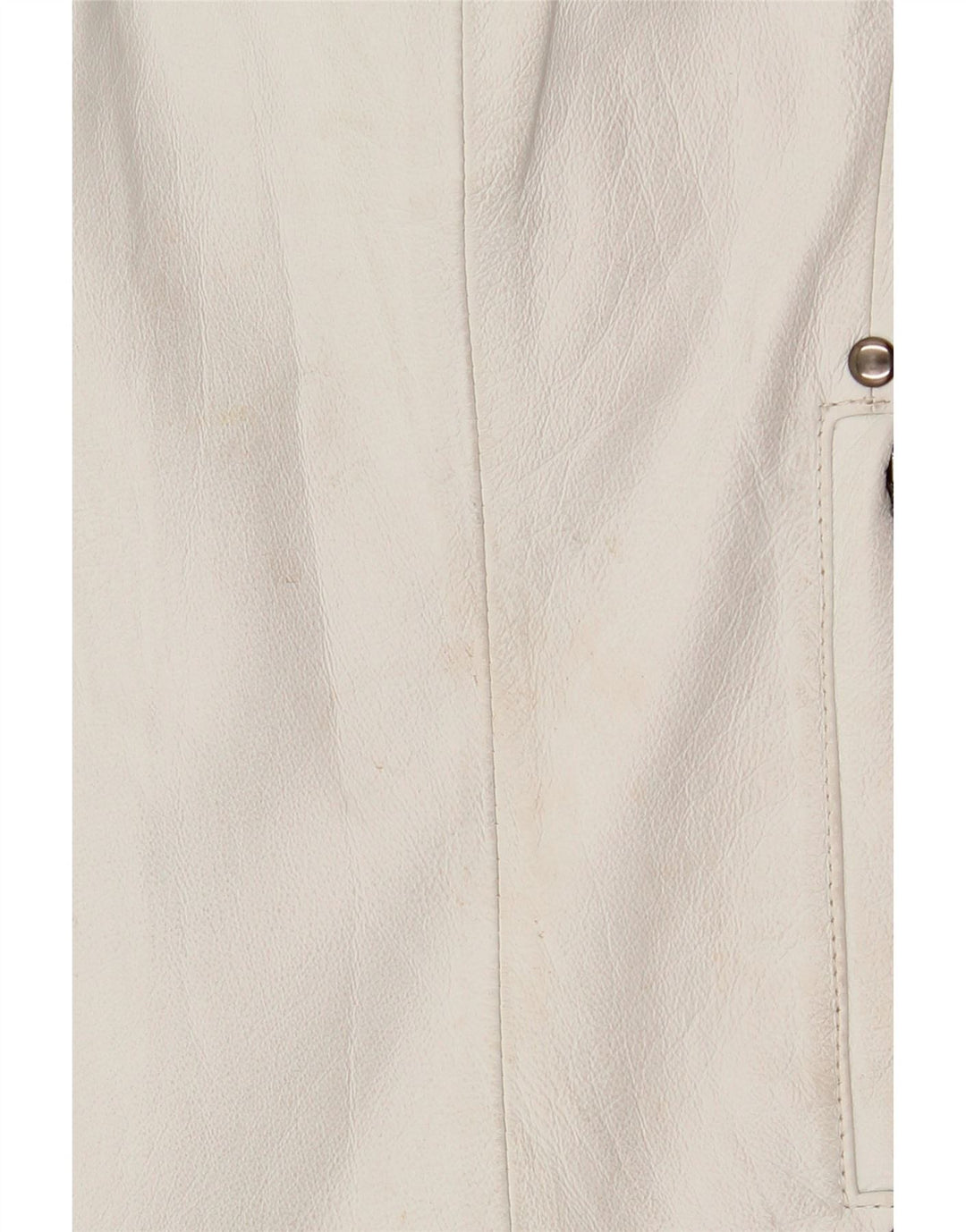 Jaqueta de couro feminina vintage EU 42 couro branco grande