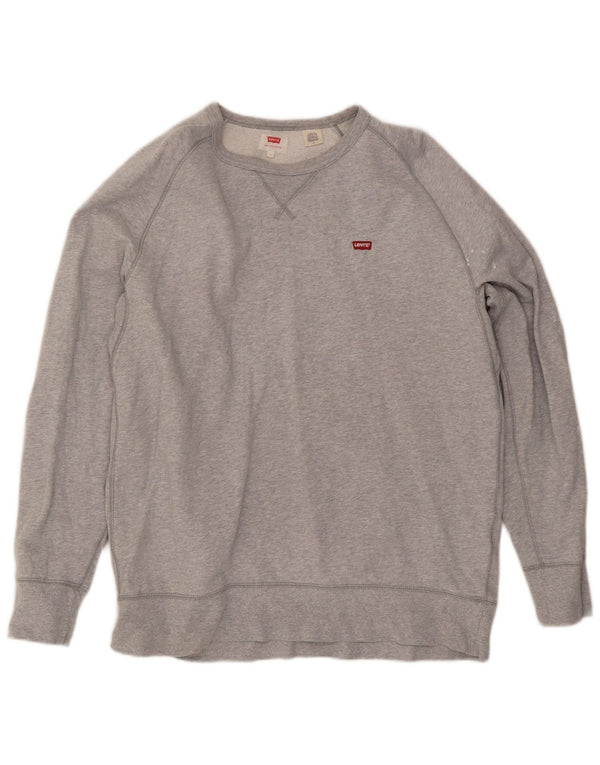 Moletom masculino Levi's Jumper grande algodão manchado cinza