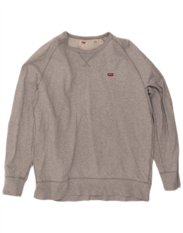 Moletom masculino Levi's Jumper grande algodão manchado cinza