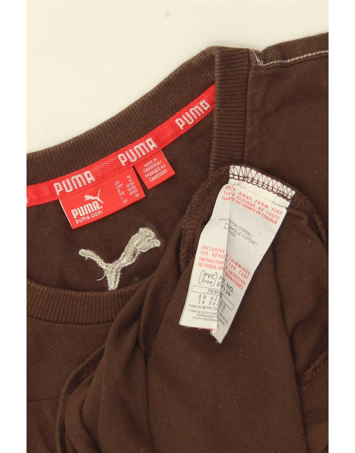 Puma Mens Top Manga Longa Médio Algodão Marrom