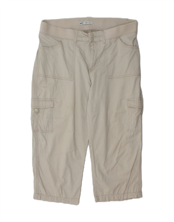 LEE Womens Easy Fit Cargo Capri Trousers US 16 2XL W36 L22 Off White Vintage Lee and Second-Hand Lee from Messina Hembry 