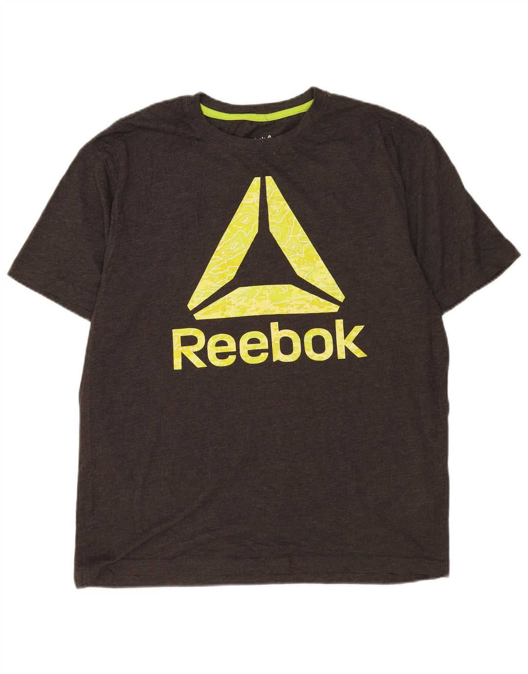 Camiseta gráfica masculina Reebok Top grande algodão cinza