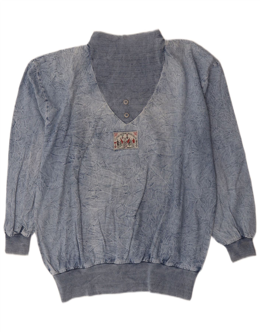 Camisola oversized feminina vintage EU 44 XL algodão azul