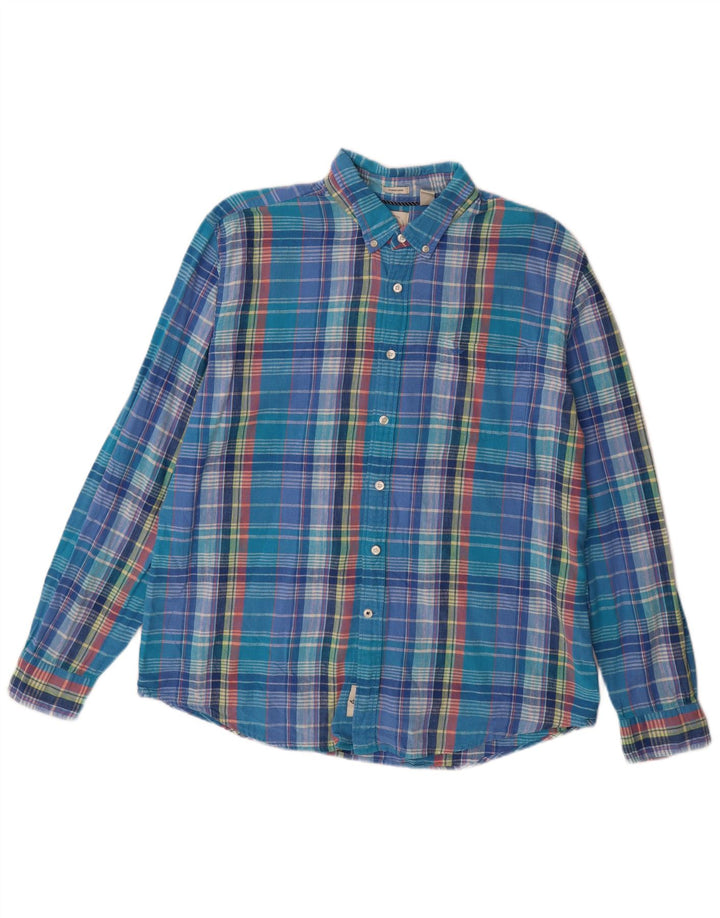 Camisa masculina de flanela slim fit DOCKERS XL azul xadrez