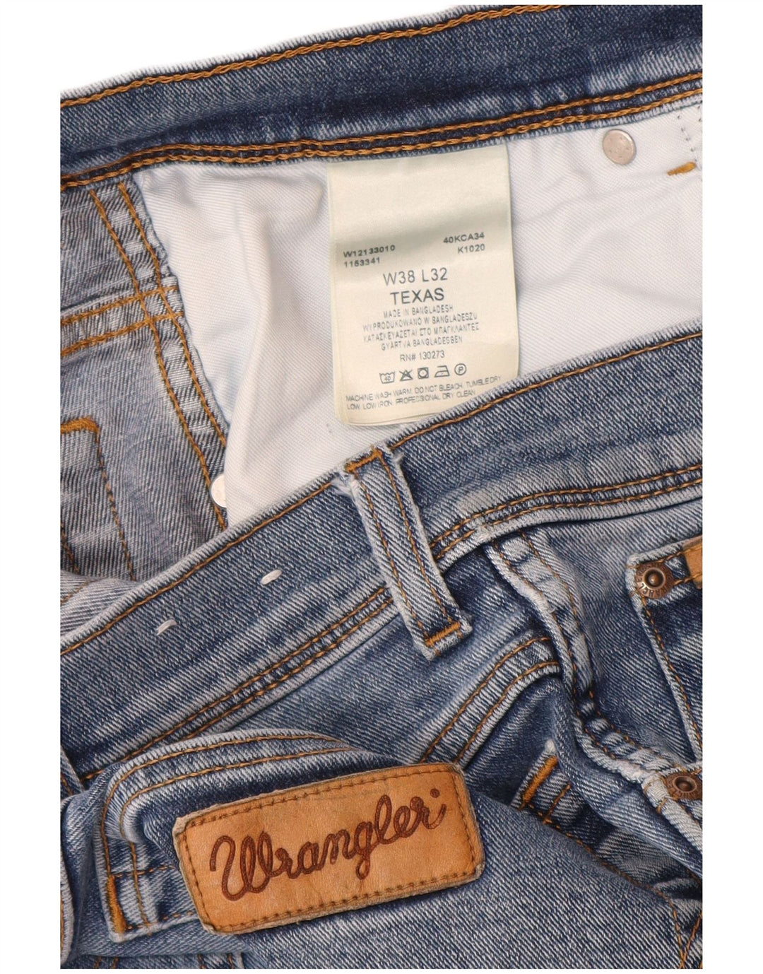 Wrangler Masculino Texas Straight Jeans W38 L32 Azul Algodão