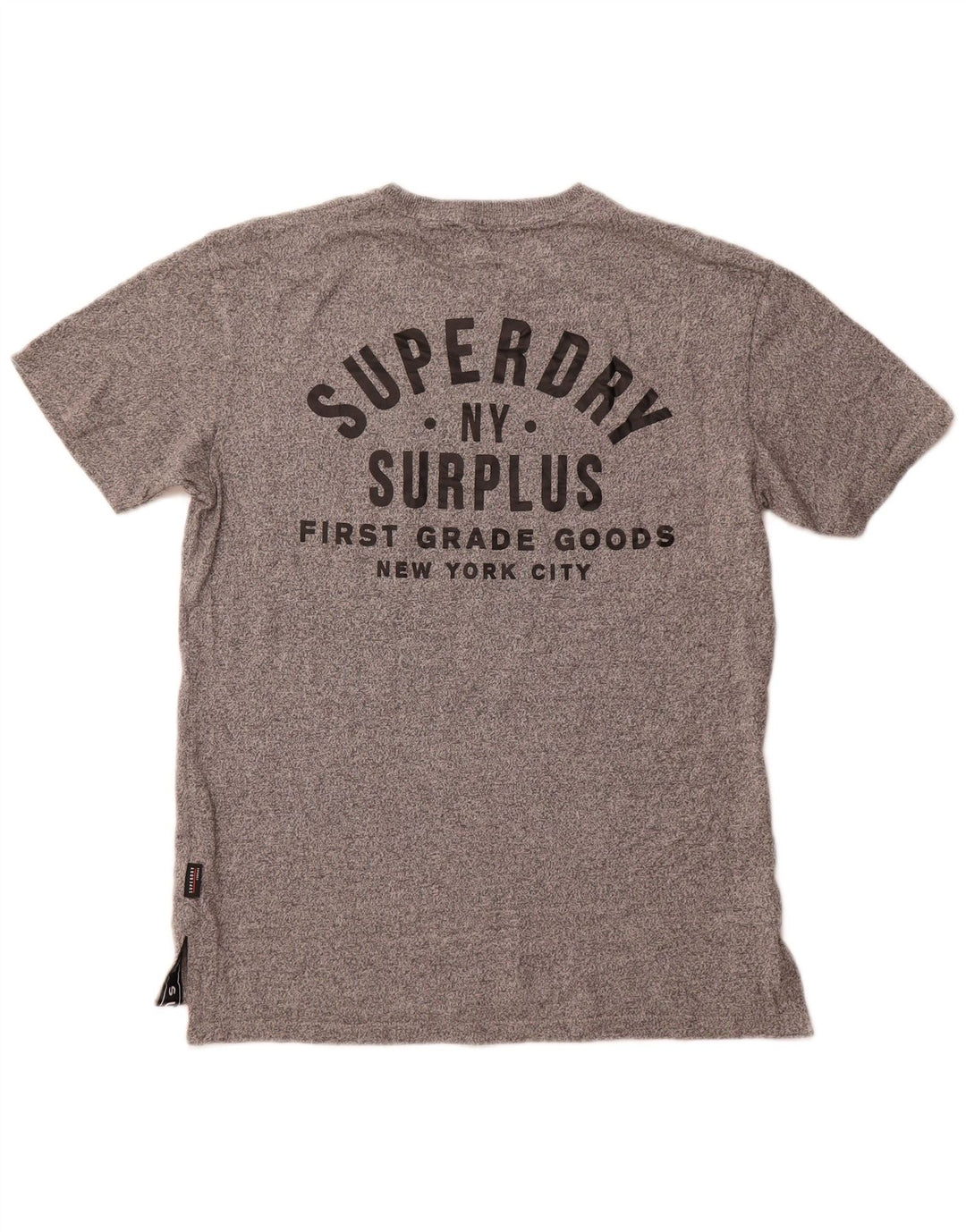 Camiseta gráfica masculina Superdry Top algodão manchado cinza médio