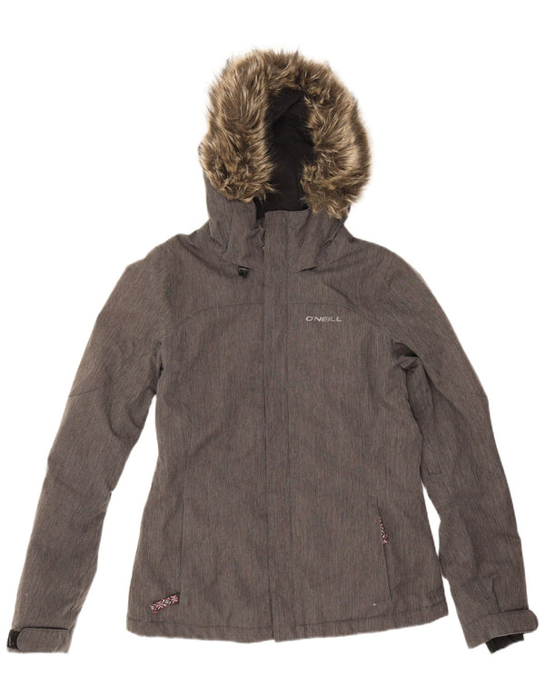 Jaqueta corta-vento masculina O'Neill com capuz UK 10 poliéster cinza pequeno
