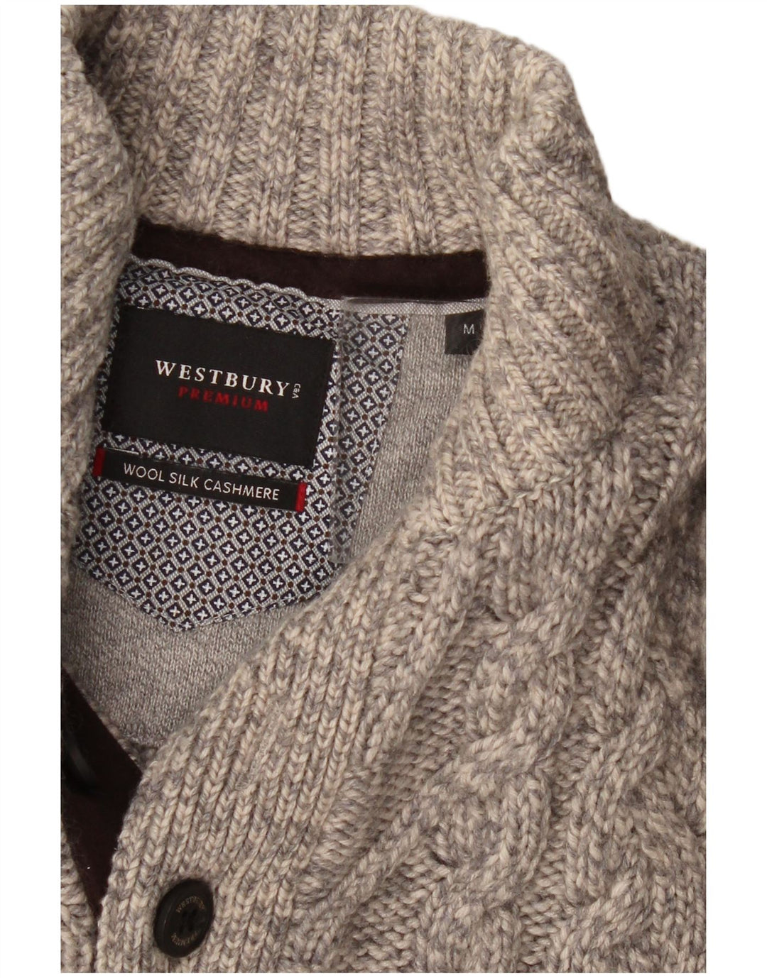 Suéter masculino WESTBURY com gola redonda e lã cinza médio