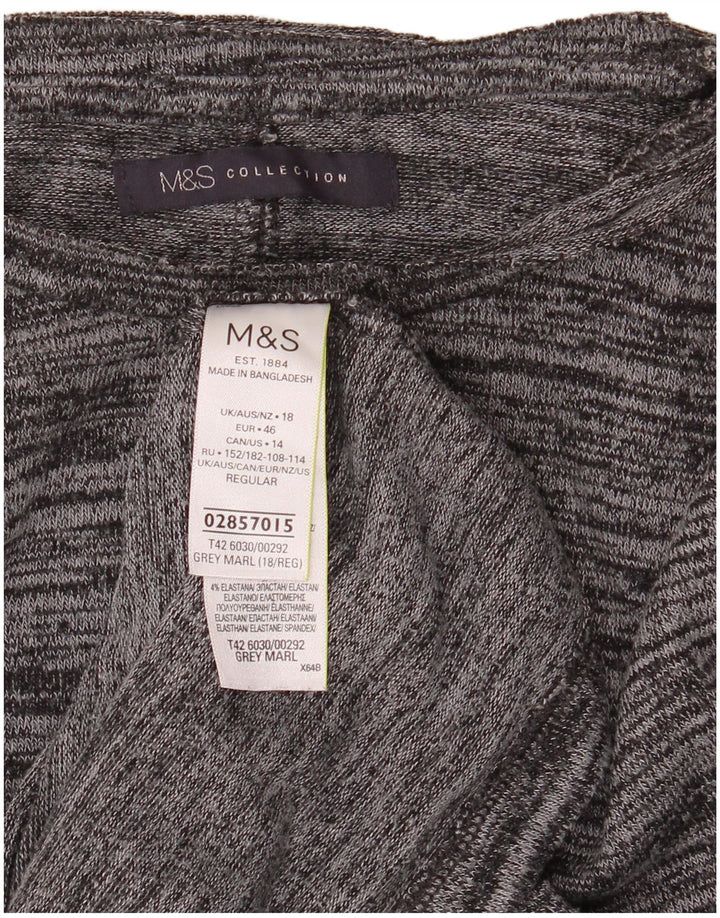 Vestido jumper feminino Marks & Spencer Reino Unido 18 XL poliéster manchado cinza
