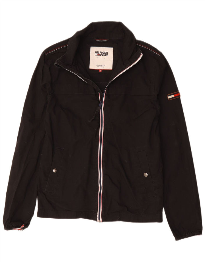 Tommy Hilfiger Mens Bomber Jacket UK 36 Pequeno Algodão Preto