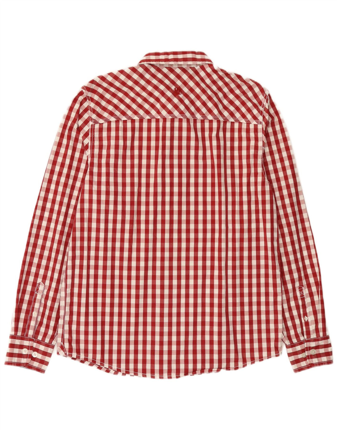 Camisa masculina FAT FACE de algodão guingão vermelho médio
