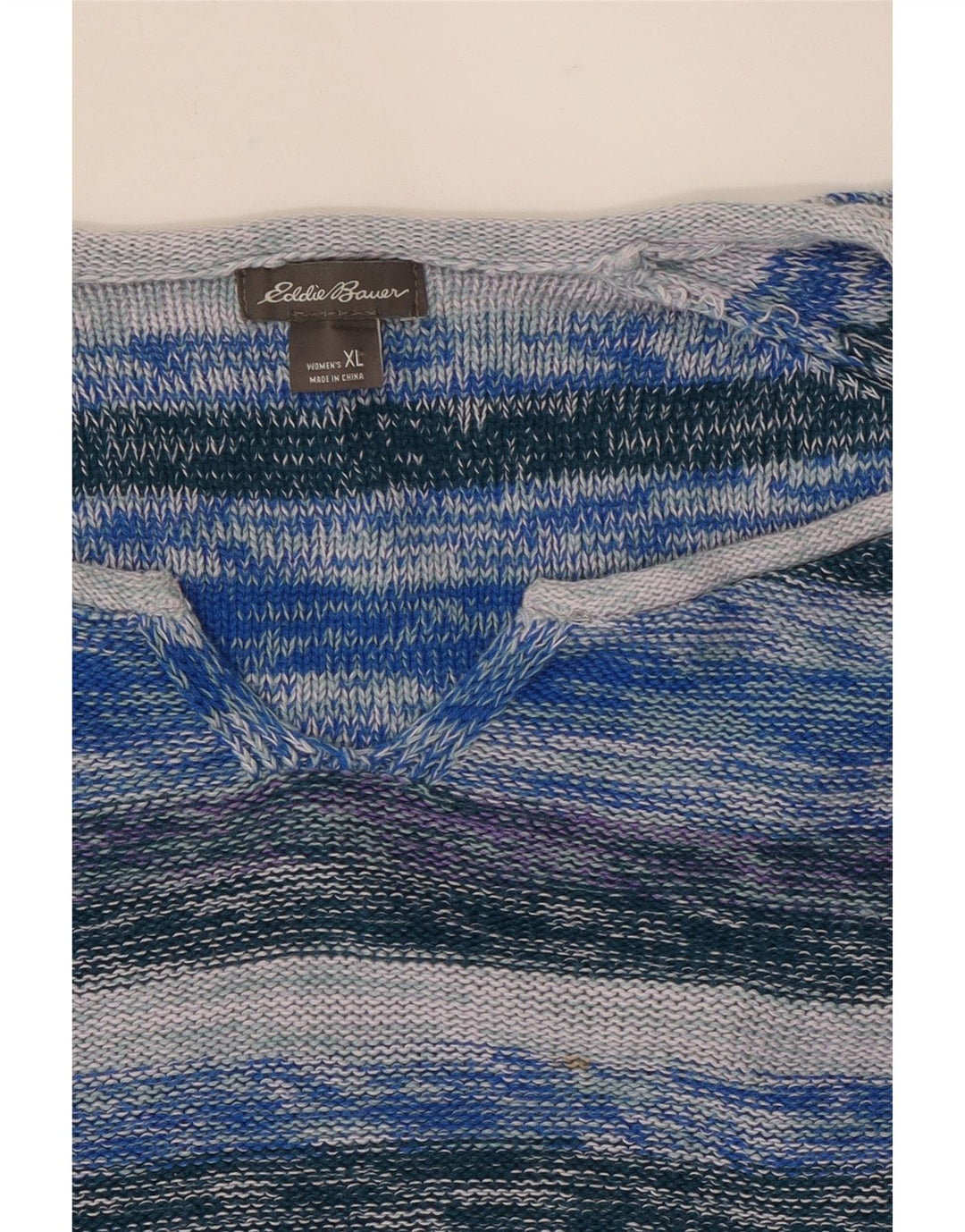 EDDIE BAUER Womens Jumper Sweater UK 18 XL Blue Striped Cotton Vintage Eddie Bauer and Second-Hand Eddie Bauer from Messina Hembry 