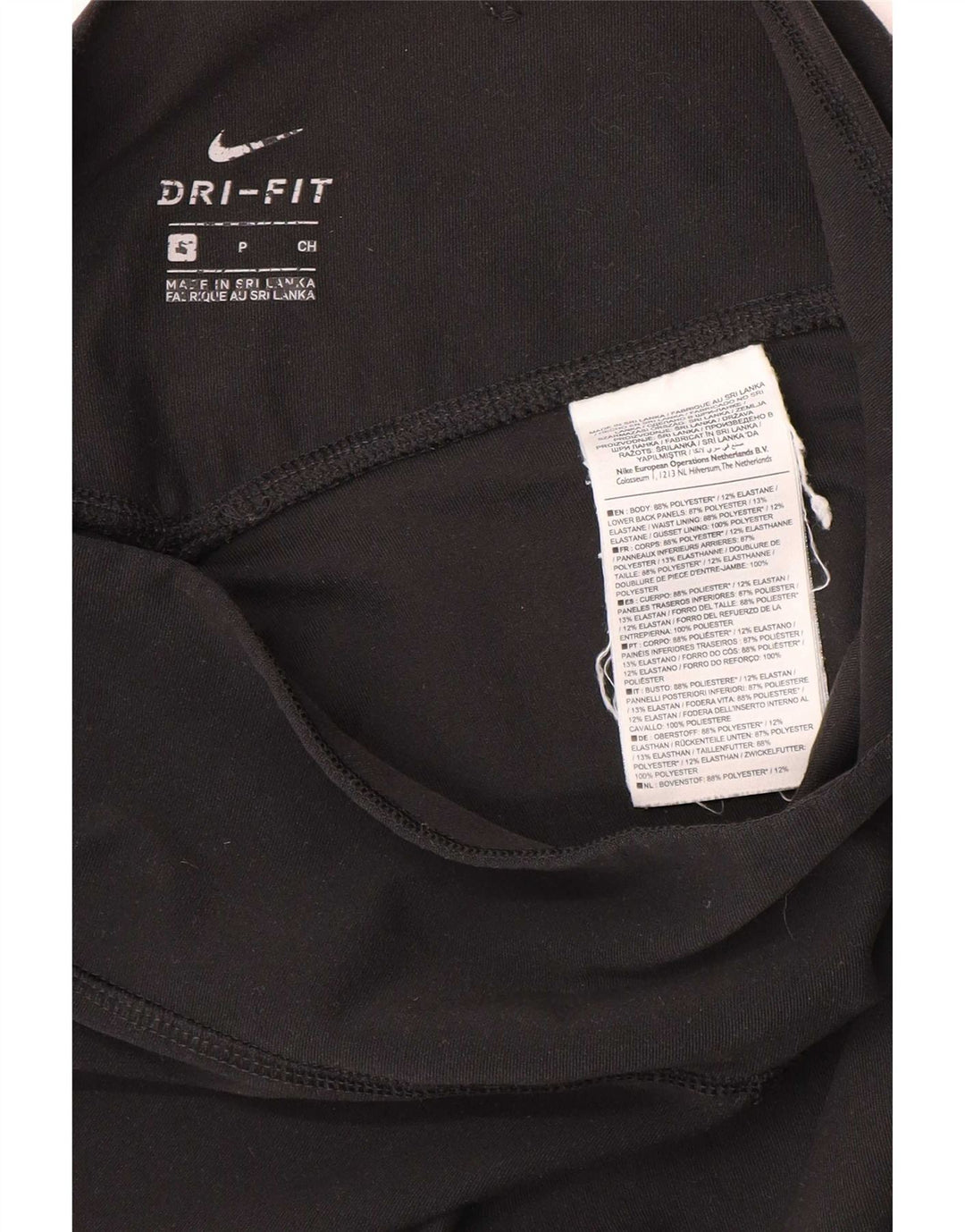 Leggings Nike Dri Fit Capri UK 10 Pequeno Preto Colourblock Poliéster