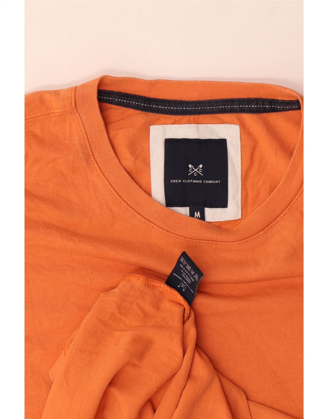 Crew Clothing Mens Camiseta Top Médio Algodão Laranja