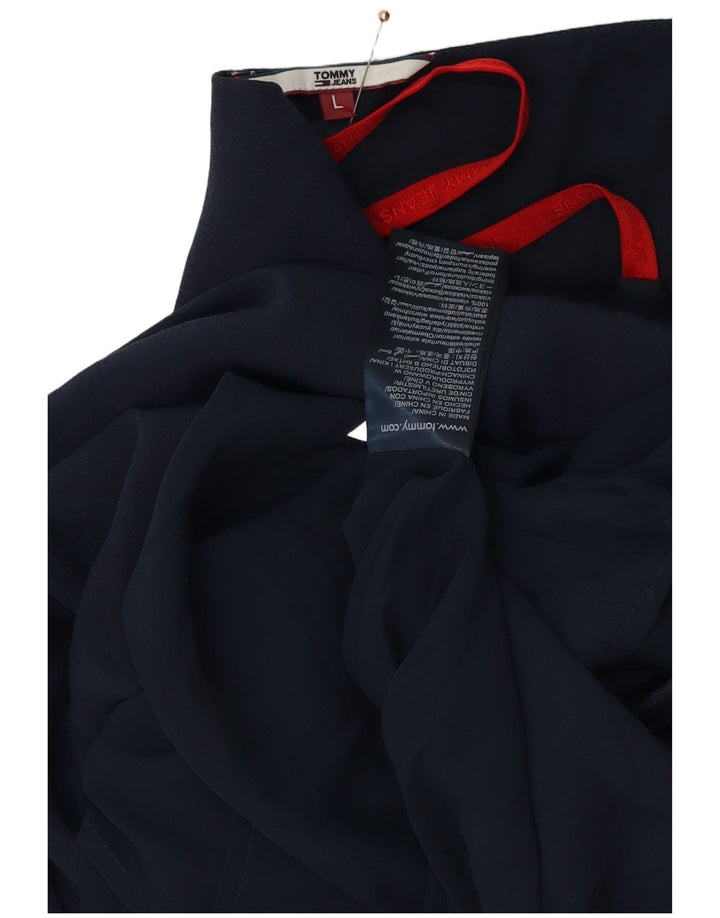 Vestido slip feminino TOMMY HILFIGER Reino Unido 14 grande viscose azul marinho