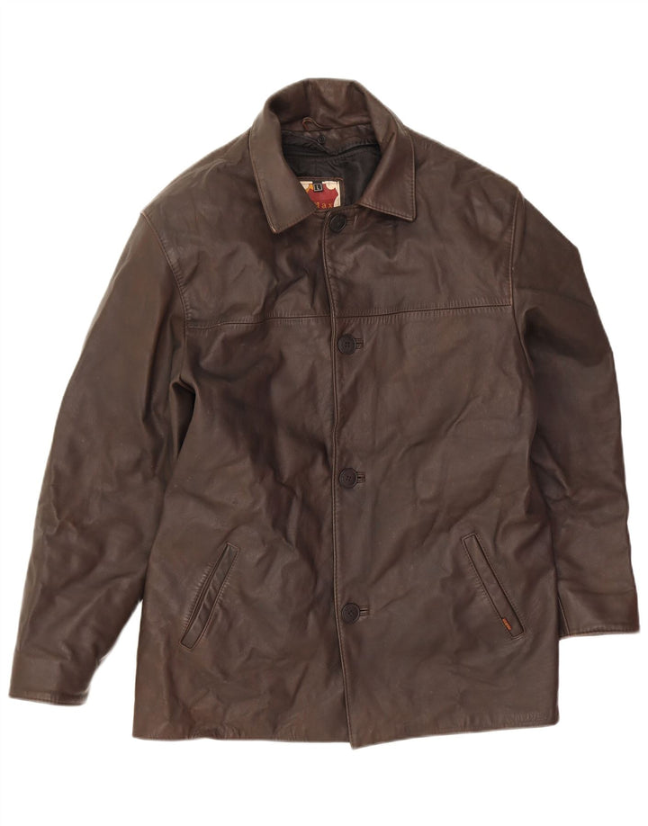 Jaqueta de couro masculina vintage Reino Unido 40 grande couro marrom