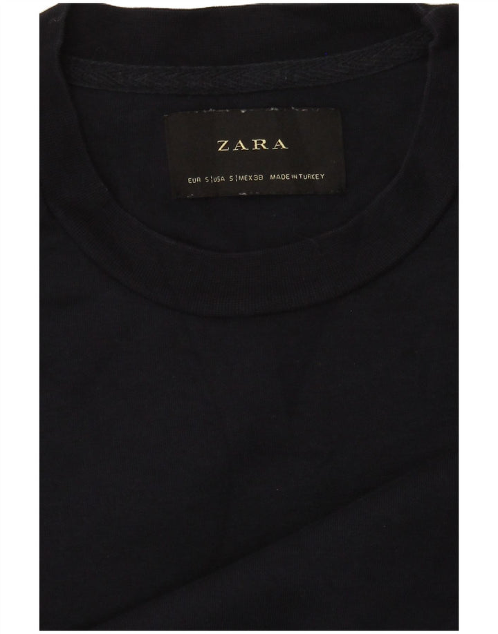 Zara Moletom Masculino Jumper Pequeno Azul Marinho Colorblock