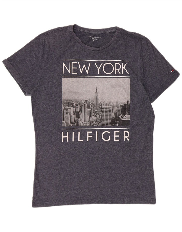 Tommy Hilfiger Camiseta masculina gráfica Top cinza médio
