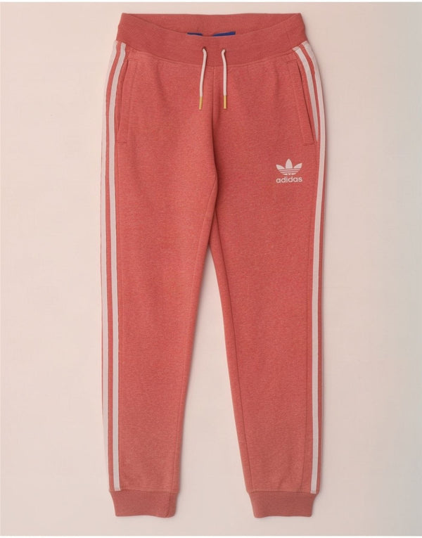 Adidas Womens Tracksuit Calças Joggers UK 6 XS Rosa Flecked Algodão