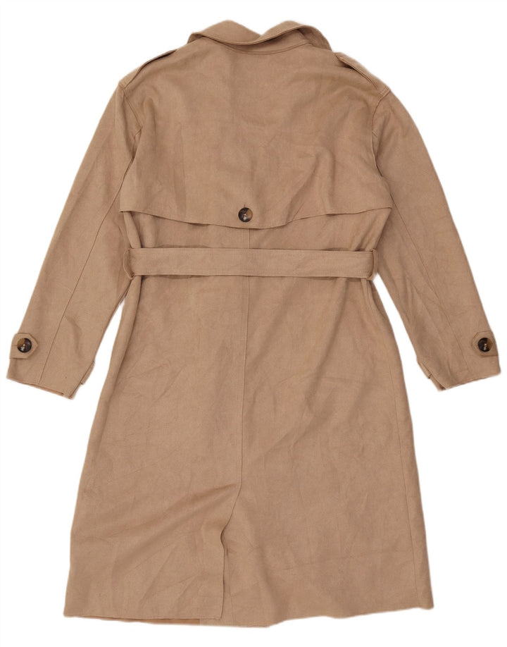 Zara Womens Trench Coat UK 14 Médio Bege Poliéster