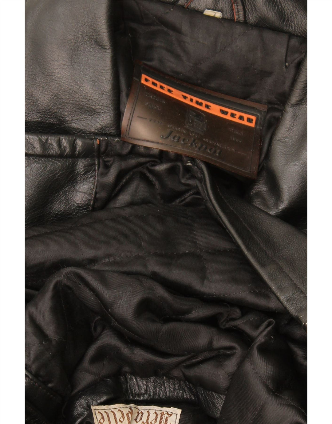 Jaqueta de couro masculina Jackpot UK 40 grande couro preto