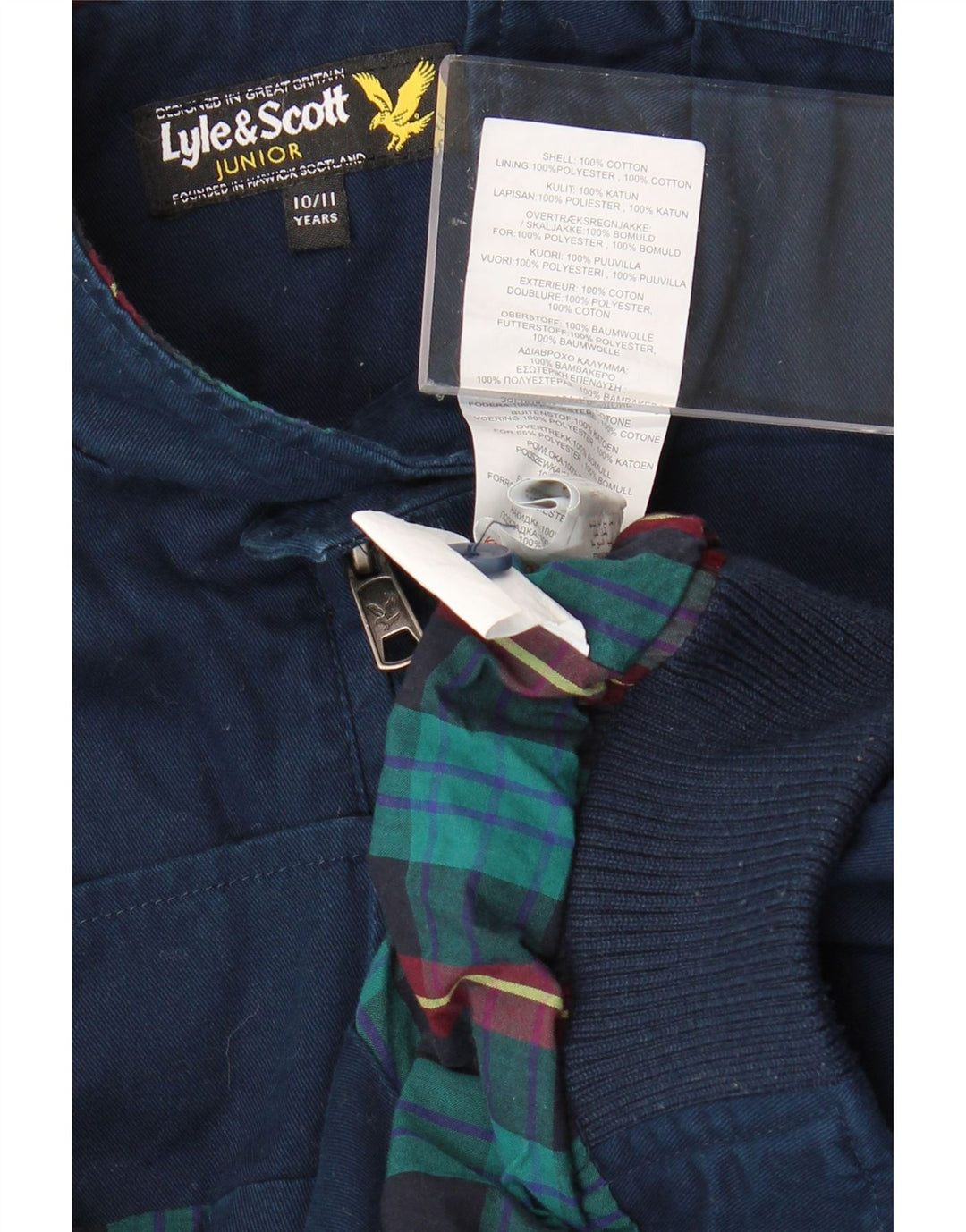 Jaqueta bomber Lyle & Scott Boys 10-11 anos azul marinho algodão