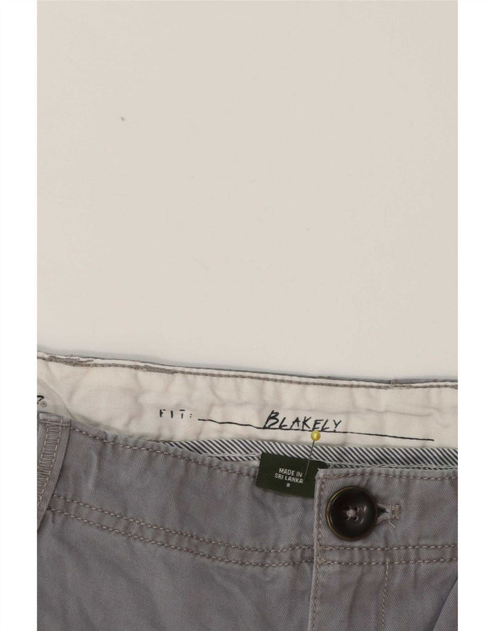Shorts Chino feminino Eddie Bauer US 8 médio W30 algodão cinza