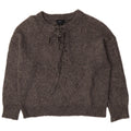Zara Suéter feminino oversized com gola redonda Reino Unido 14 cinza médio
