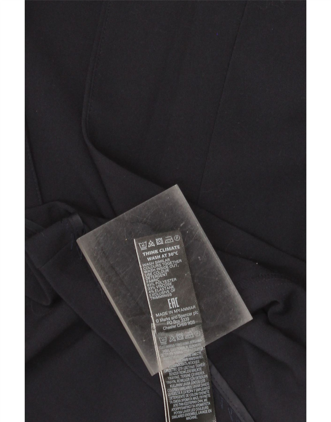 Jaqueta blazer feminina Marks & Spencer manga 3/4 aberta Reino Unido 22 3XL azul marinho
