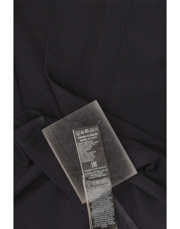 Jaqueta blazer feminina Marks & Spencer manga 3/4 aberta Reino Unido 22 3XL azul marinho