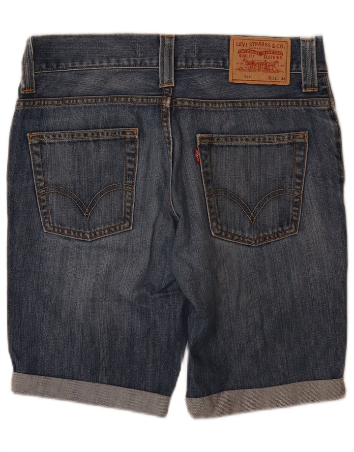 LEVI'S Mens 511 Slim Denim Shorts W32 Médio Algodão Azul