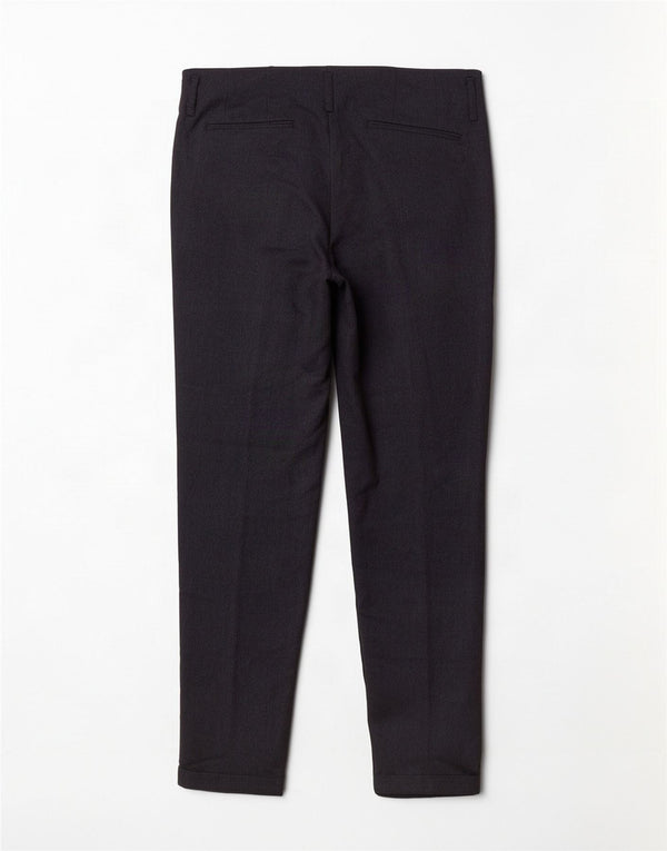 Calça chino reta feminina Zara pequena W26 L28 azul marinho poliéster