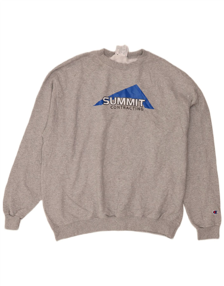 Moletom masculino Champion Summit Graphic Jumper XL cinza manchado de algodão