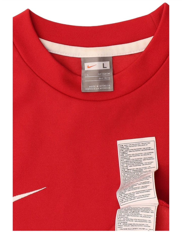 Moletom NIKE Meninos Jumper 12-13 Anos Grande Vermelho Colorblock Poliéster