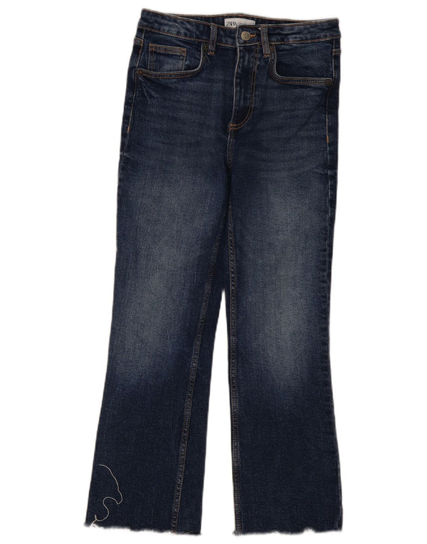 Calça jeans feminina Zara Bootcut EU 36 XS W26 L25 azul marinho