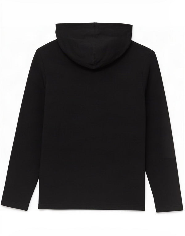 Lee Top masculino com capuz manga comprida grande algodão preto