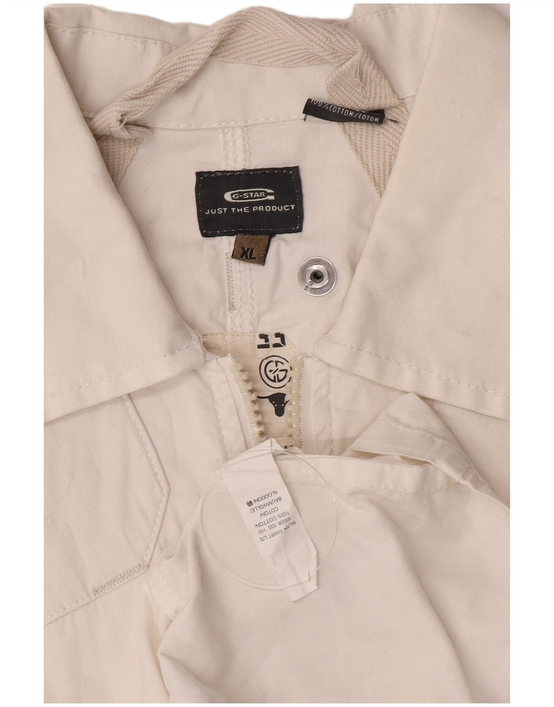 Jaqueta militar feminina G-Star UK 18 XL algodão branco