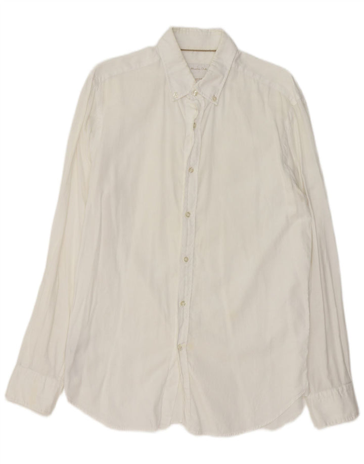 Camisa masculina Massimo Dutti grande algodão branco