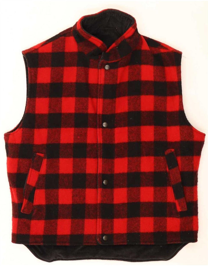 Colete masculino de veludo cotelê reversível Woolrich UK 38 lã preta média