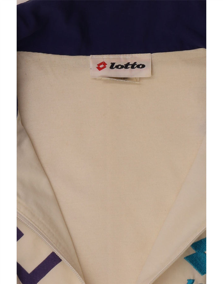 Lotto Mens Graphic Treino Top Jaqueta Grande Off White Geométrico Retro