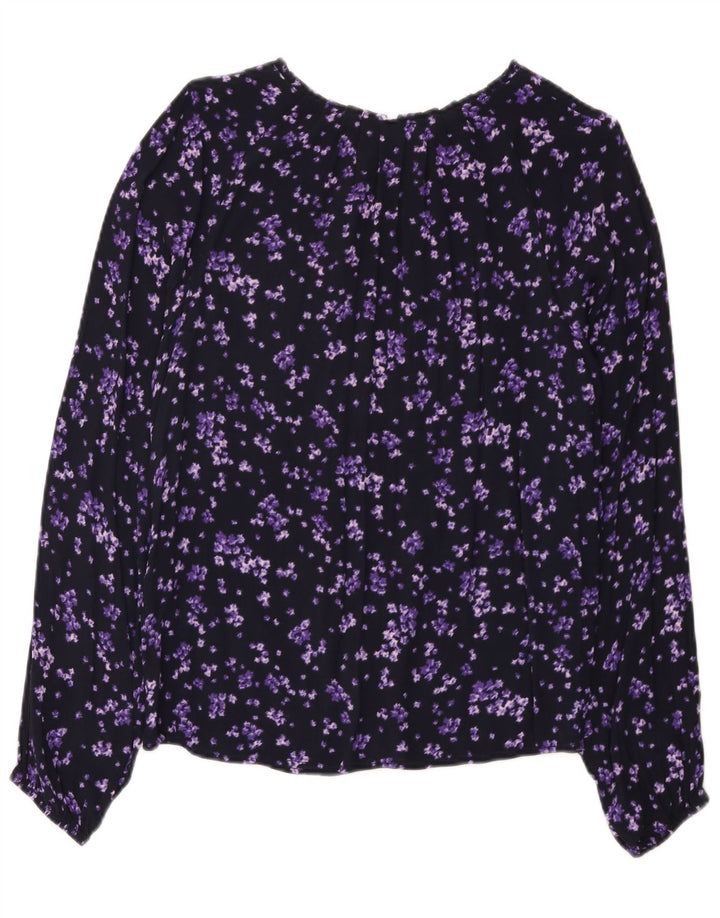 Blusa feminina C&A EU 38 viscose floral roxa média