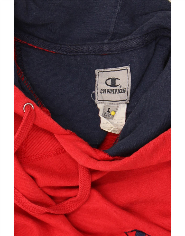 CHAMPION Mens Hoodie Jumper Large Red Cotton Vintage Champion and Second-Hand Champion from Messina Hembry 