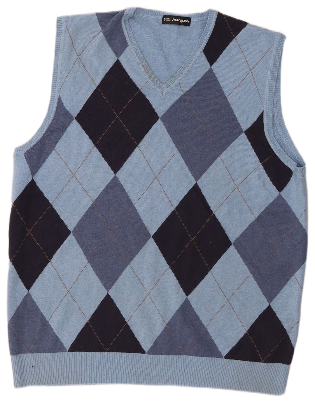Marks & Spencer Mens Autograph Colete Regata Grande Azul Argyle/Diamante