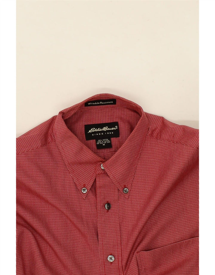EDDIE BAUER Mens Wrinkle Resistant Shirt Medium Red Check Cotton Vintage Eddie Bauer and Second-Hand Eddie Bauer from Messina Hembry 