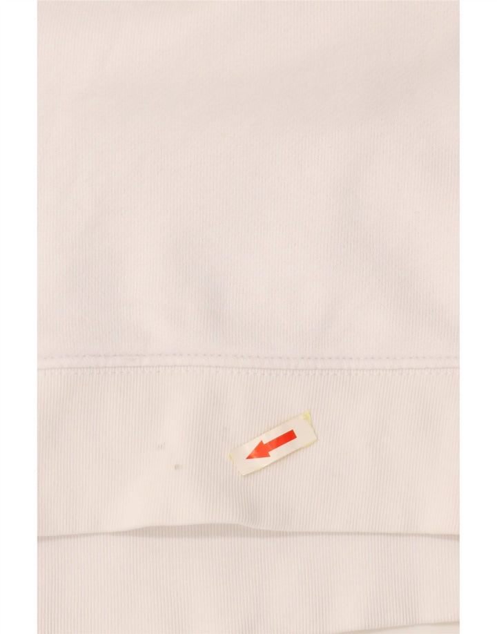 ADIDAS Womens Graphic Sweatshirt Jumper UK 14 Grande Algodão Branco