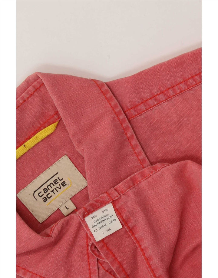 Camisa masculina de manga curta Camel Active grande algodão rosa