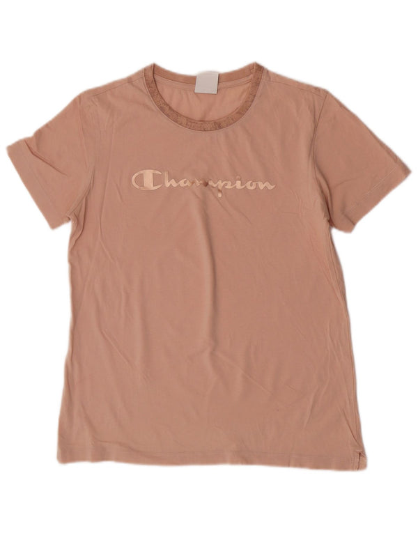 Camiseta feminina estampada Champion UK 14 grande rosa