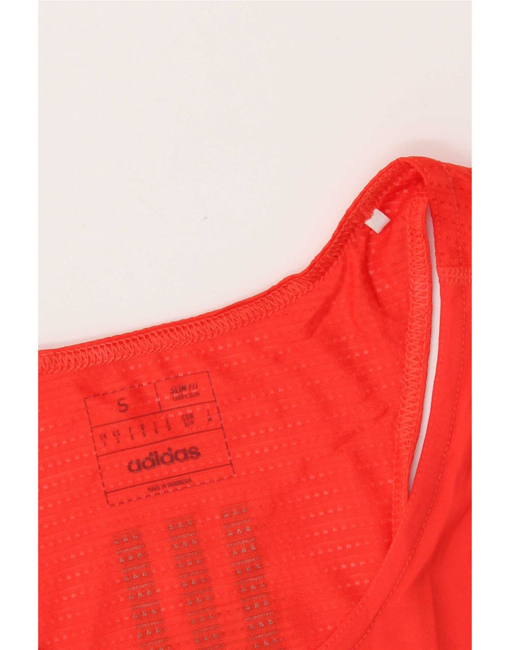 Adidas Mens Aeroready Slim Fit Colete Top Pequeno Vermelho