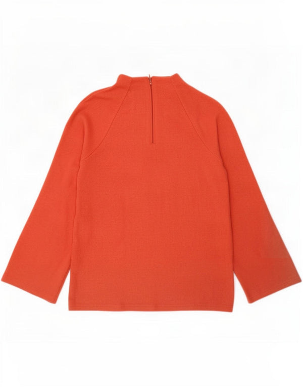 Top feminino Marks & Spencer manga comprida UK 12 poliéster vermelho médio