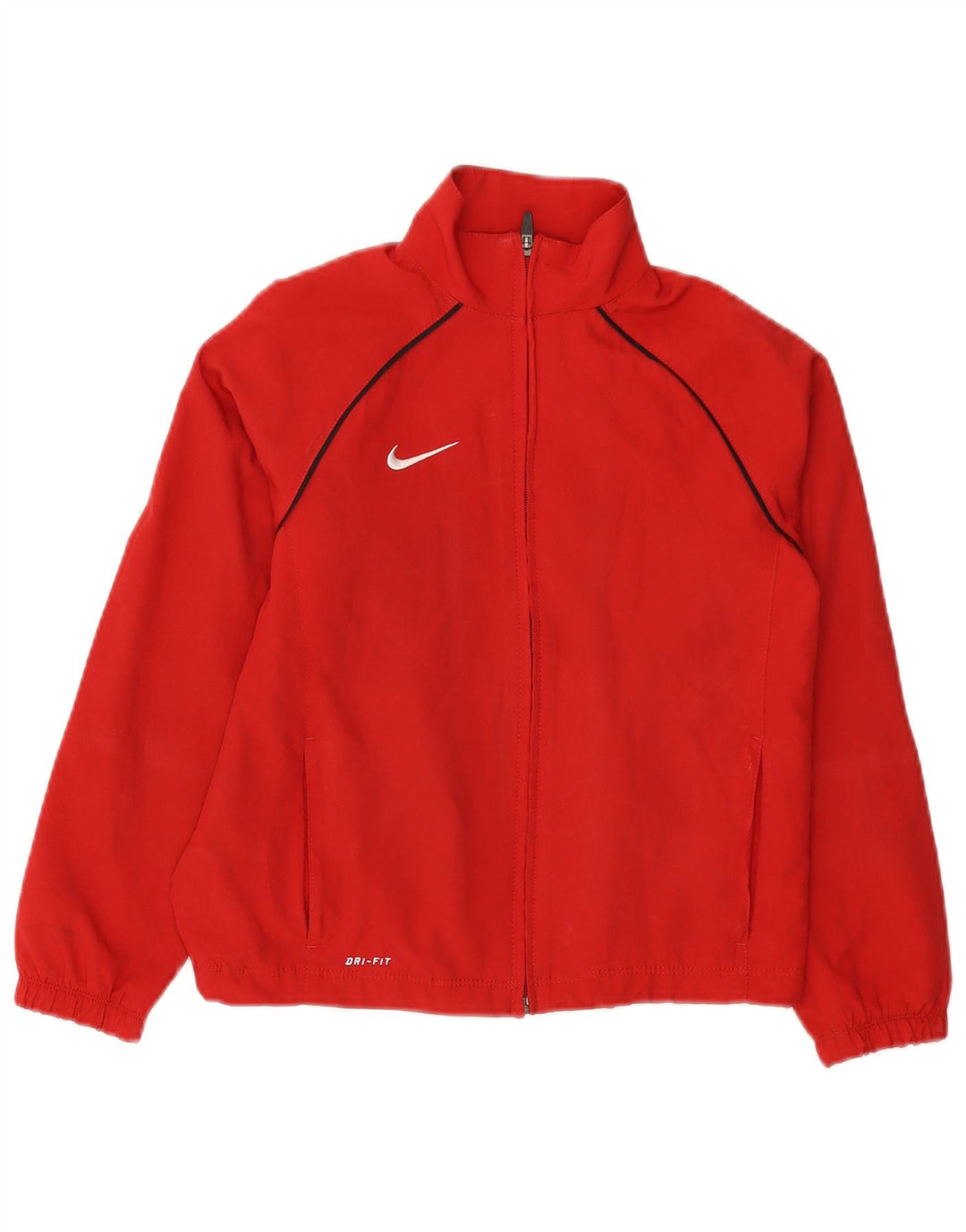 NIKE Meninos Dri Fit Tracksuit Top Jacket 8-9 Anos Pequeno Poliéster Vermelho